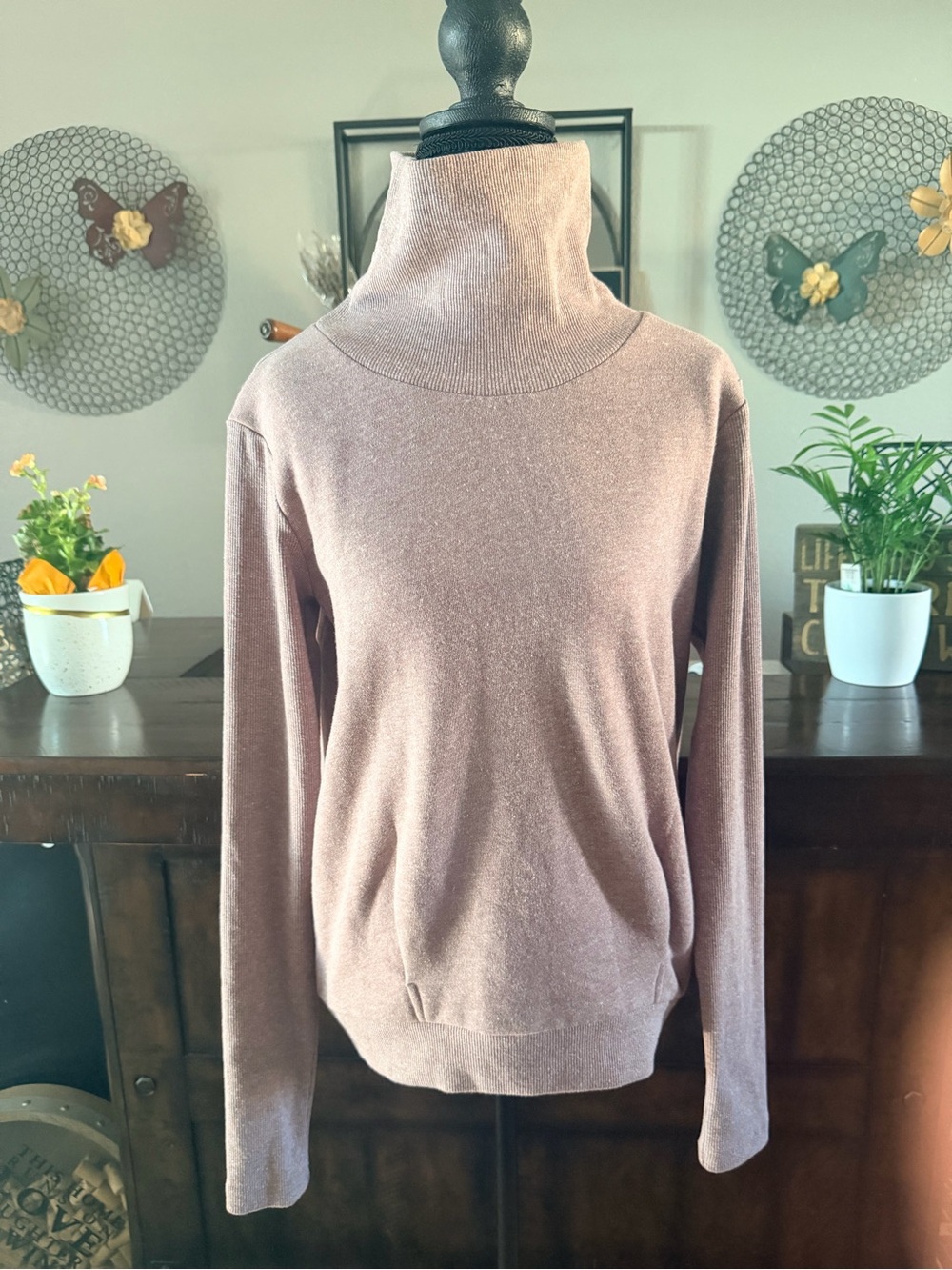 ALO Yoga Clarity Cowl Ne k Plover Women's Dusty Rose Sweater
